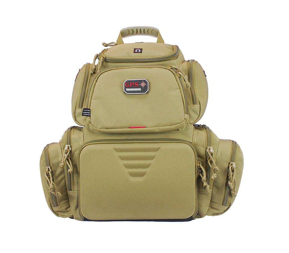 Soft Gun Cases G Outdoors Inc. Ready Series Handgunner Backpack w/Cradle for 4 handguns Tan